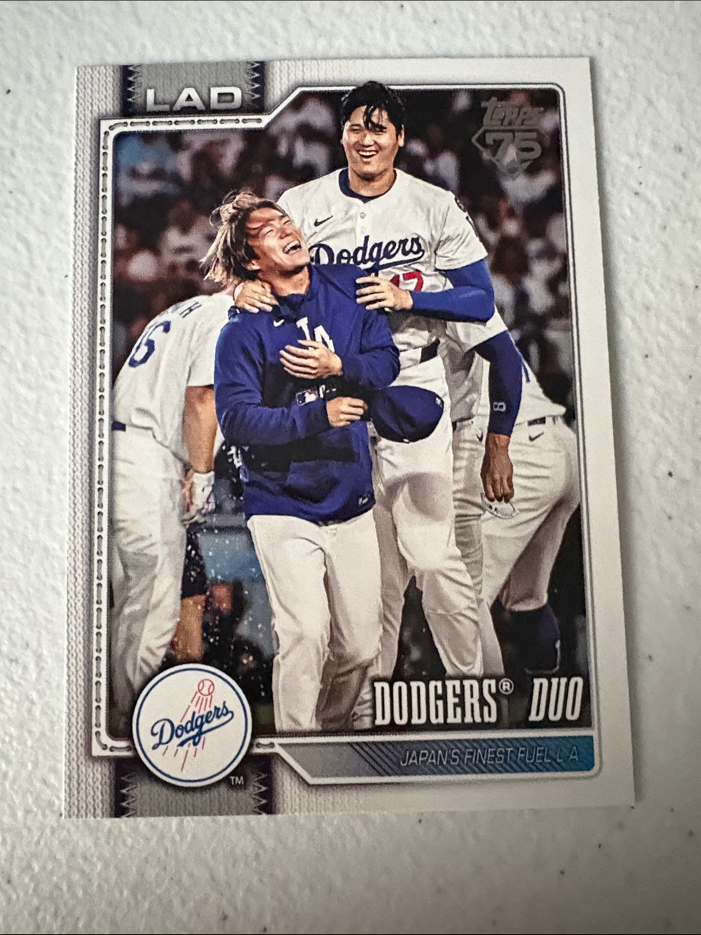 Topps Dodgers Duo Baseball Card - Shohei Ohtani/ Yamamoto